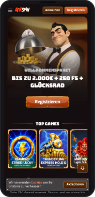 afkspin.com in der mobilen Version